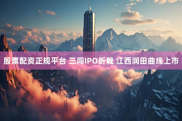 股票配资正规平台 三闯IPO折戟 江西润田曲线上市
